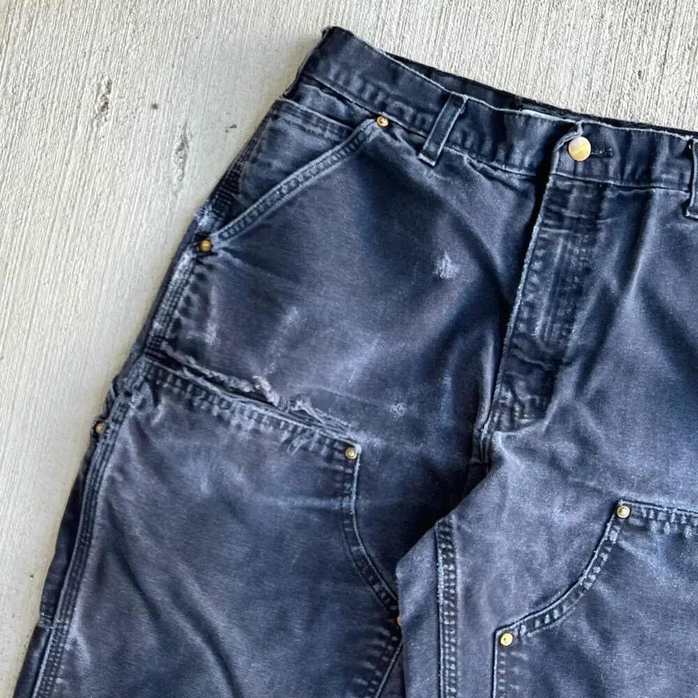 Carhartt faded black double knee work wear carpenter pants